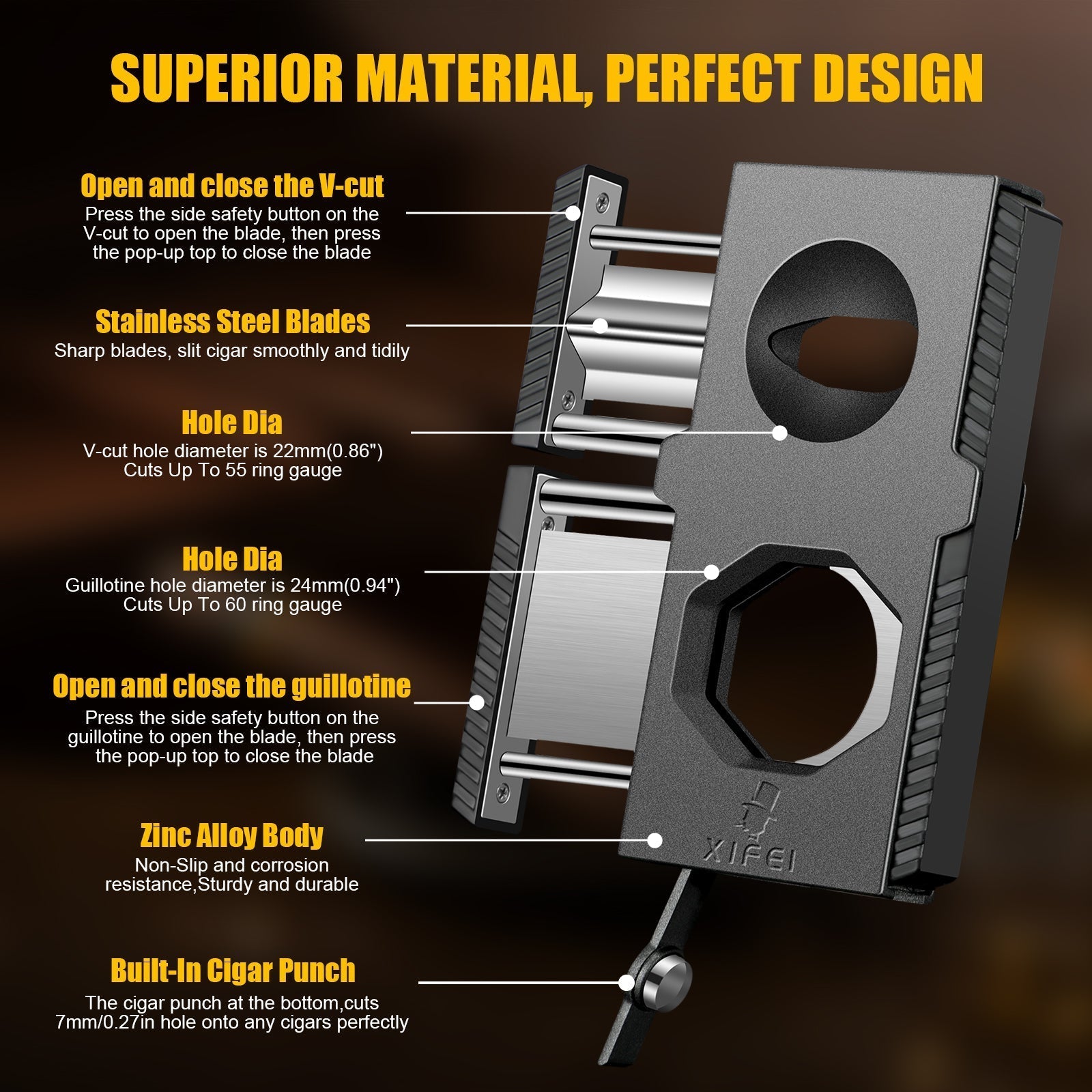 3-in-1 Cutter — V-Cut + Guillotine + Punch