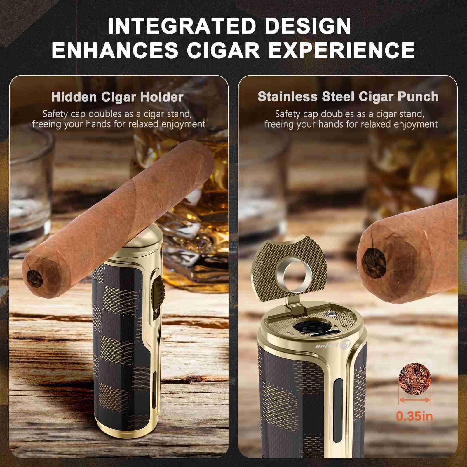 3-in-1 Lighter — Triple Flame (Electric Ignition)