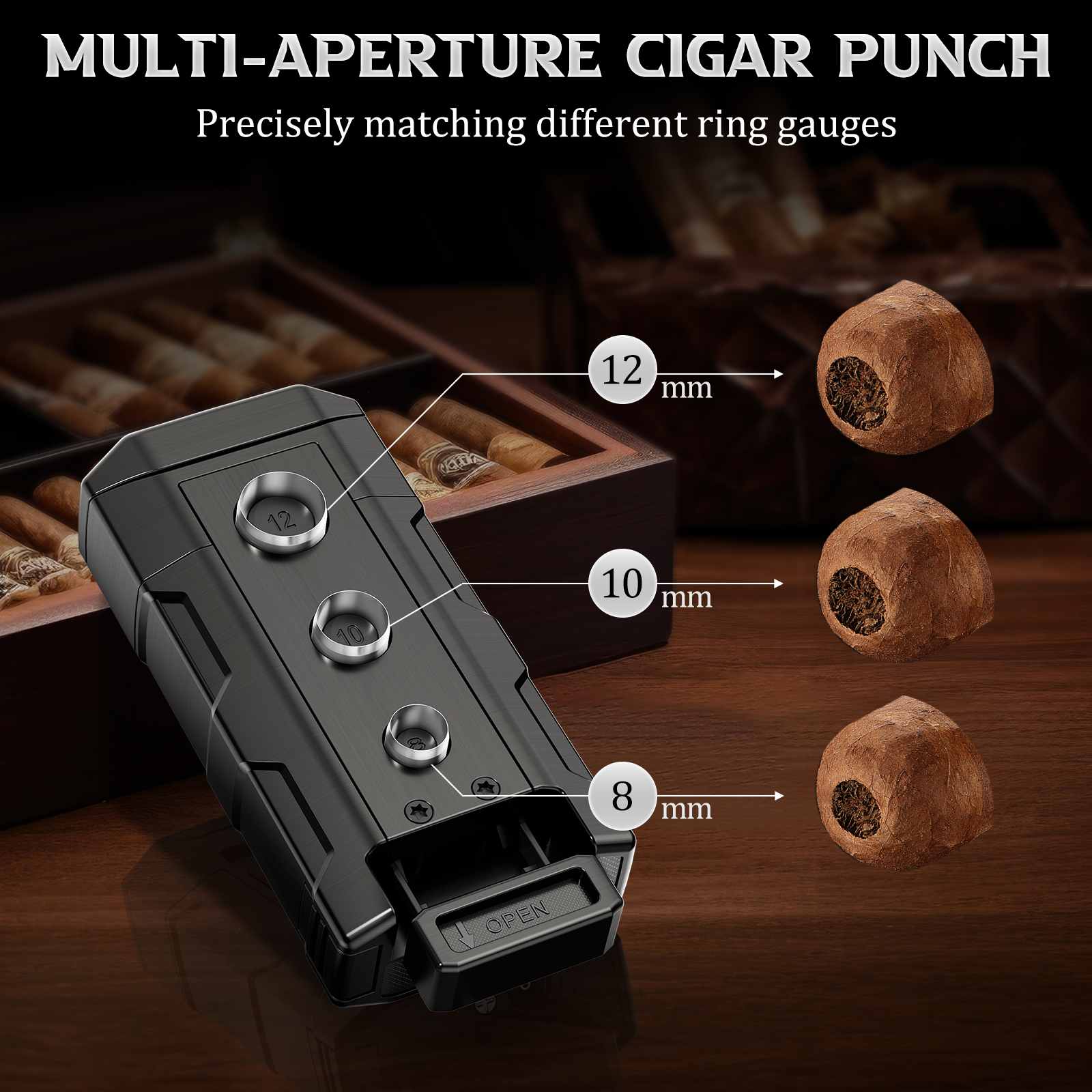 4-in-1 Lighter — Dual Flame + Punch + Stand