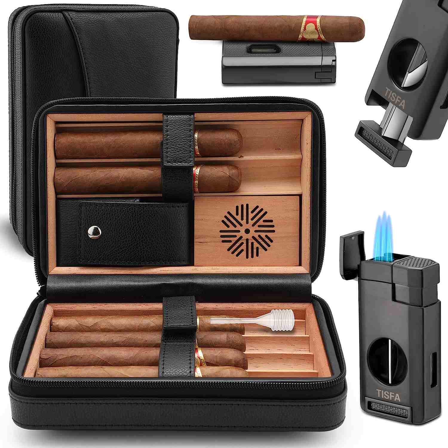Leather Travel Humidor — 6 Cigars
